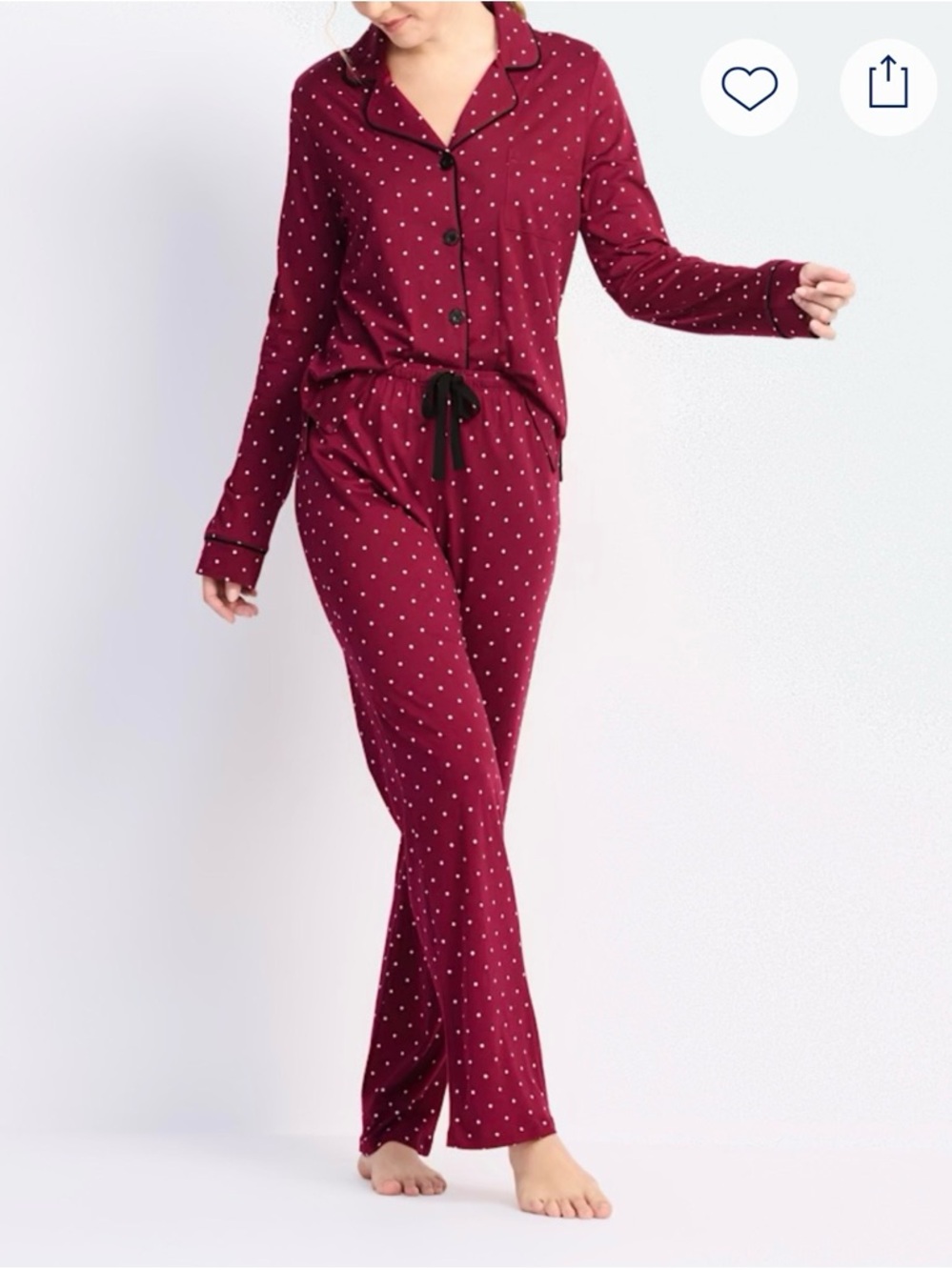 Seeing Stars Natalia Sleep Lounge Red Polka Dot PJ Pajama Pants Set Size Medium